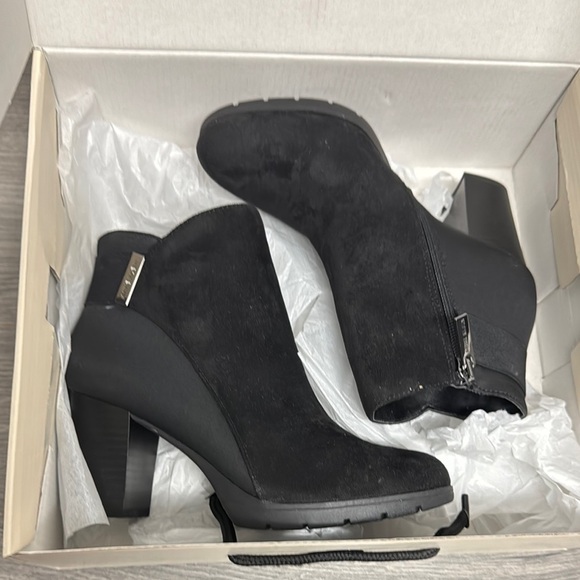 Anne Klein Rina Stacked Heel Dress Booties / Water Resistant - Picture 2 of 6